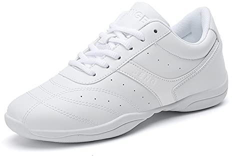 Uhclrr Mädchen Cheerleading Schuhe Tanzschuhe Jazz Training Schuhe Weiß(33EU, White)