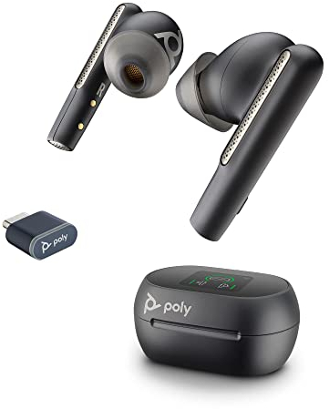 Poly Voyager Free 60+ UC true wireless earbuds (Plantronics) – Noise-canceling mics for clear calls – ANC – Smart charge case w/touch controls–Compatible w/iPhone, Android, PC/Mac, Zoom, Teams