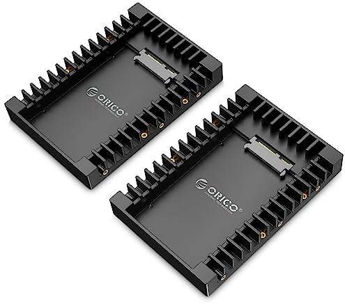 [2Packs]ORICO 2.5 SSD SATA to 3.5 Hard Drive Adapter Internal Drive Bay Converter Mounting Bracket Caddy Tray for 7 / 9.5 / 12.5mm 2.5 inch HDD / SSD with SATA III Interface(1125SS-2)