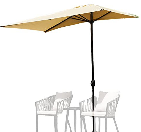 XIAOYUE 250cm Sonnenschirm Terrassenschirm, Wasserdichter Gartenschirm, Wandschirm mit Kurbel, 5 Rippen, für Terrasse und Balkon