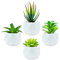 Piante grasse artificiali per interni in mini vasi di ceramica bianca, piante grasse finte per esterni, piante grasse verdi estetiche decorative per bagno, camera da letto, soggiorno