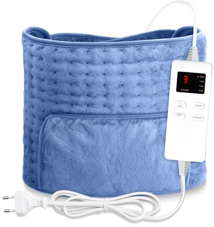 Heating Pad for Waist Warm Hand Heat Pad with Automatic Shut-Off, Quick Heating, with Back Warmer, Electric Blanket, 6 Heat Settings, Auto-Off Timer, Washable(Blue)