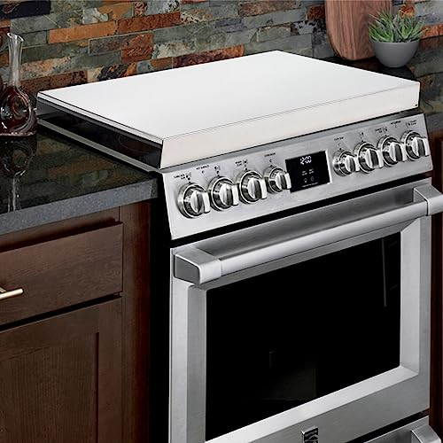 sourcing map Herdabdeckplatte Edelstahl Ceranfeld Herdplattenabdeckung Groß 76 x 56 x 7 cm Gasherd Abdeckung Hitzebeständige Herdschutzplatte, Arbeitsplatte Schneidebrett Spritzschutz, Silber