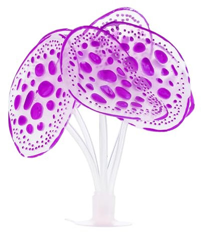 CAPASTEC Corail artificiel en silicone souple et fluorescent, plantes aquatiques artificielles pour aquarium (violet)