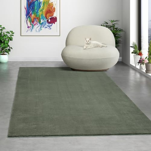 Mia's Teppiche Comfort Moderner Flauschiger Kurzflor Teppich, Anti-Rutsch Unterseite, Waschbar bis 30 Grad, Super Soft, Felloptik, Forest, 200 x 280 cm