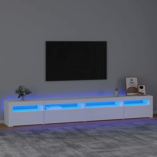 BaraSh Mueble de TV con Luces LED Blanco 270x35x40 cm Colgante MóVel Mesa Televisor Muebles De TV Salon