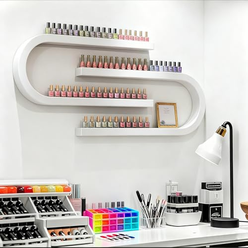 FUYAO Étagère Murale présentoir de Bouteilles de Vernis à Ongles, Support de Stockage de Parfum d'huile Essentielle en Forme de U, Organisateur de Salon de beauté