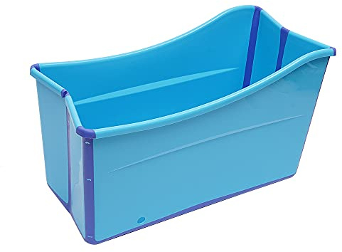 Bañera Plegable Azul - Gran Bañera Independiente de PP y PET, Portátil para Adultos y Niños