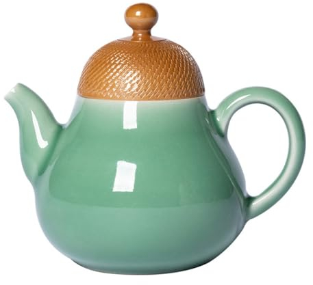 Tetera de kungfú Manual de mina, tetera individual de cerámica con filtro Longquan Celadon, tetera de burbujas