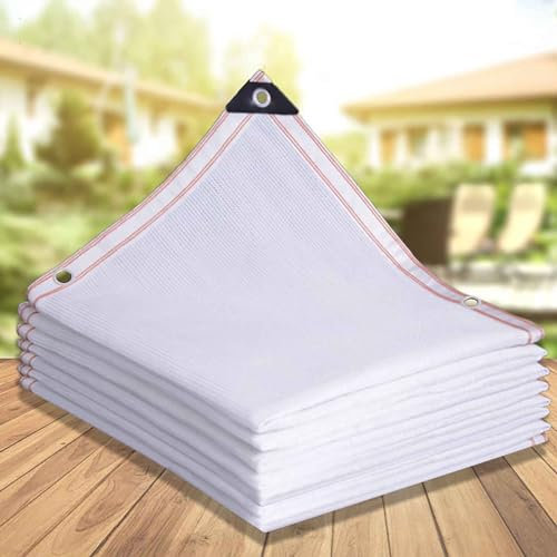 SGSKEIEY Blanc Filet D'ombrage Terrasse, 6-PIN Filet Protection Solaire Voile D'ombrage Toile D Ombrage Rectangulaire,pour Serre/Jardin/Pergola/Patio Lawn/Pet House (4x5m,Shading 75%)