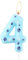 Blue Dog Paw Number Birthday Candles, Blue Dog Paw Print Themed Birthday Candles, Birthday 4th Candles Cake Topper for Boy Girl Birthday Decoration Dog Pet Party Supplies