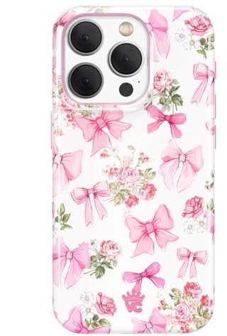 VELVET CAVIAR for iPhone 15 Pro Case Coquette Bows - Compatible with MagSafe - 10ft Drop Tested - Posie Pink Bow