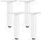 SZLXJMFL White, 4pcs Table Legs DIY Metal Furniture Feet Adjustable 6cm-40cm Heavy Duty Sofa Legs Cabinet Legs Cupboard Feet Kitchen Foot, Rubber Anti-slip Mat, Free Screw-23cm/9.1