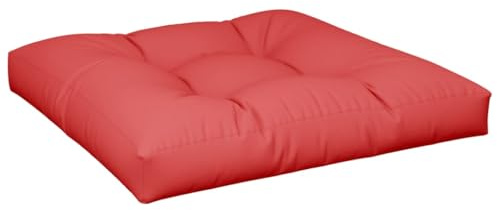 vidaXL Palettenkissen, Palettenpolster für Europaletten, Palettensofa Kissen Indoor Outdoor, Palettenauflage Sitzkissen, Rot Stoff