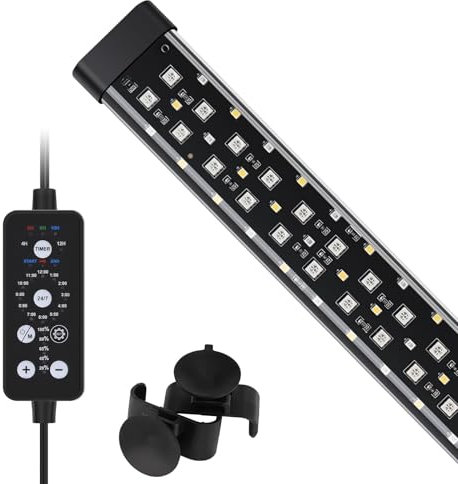hygger Submersible Aquarium Led Beleuchtung,24/7 Mode Aquarium Light Full Spectrum LED mit Einstellbare Timer, 14W Fish Tank Lamp mit 9 Farben und 10 Einstellbare Helligkeit für 41-68cm Tank