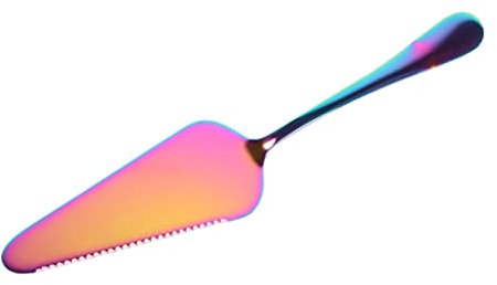 COLLBATH Edelstahl Kuchenschaufel Mit Gezackter Schneide Bunte Tortenheber Und Pizzaschaufel Für Backen Und Servieren Ergonomisches Design Langlebiges Küchenwerkzeug Spülmaschinenfest