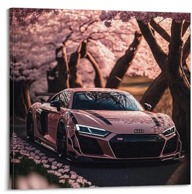 GLMHOK Supercar-Poster, R8, Rennwagen, Sportwagen, dekoratives Gemälde, Leinwand-Poster, 30 x 30 cm