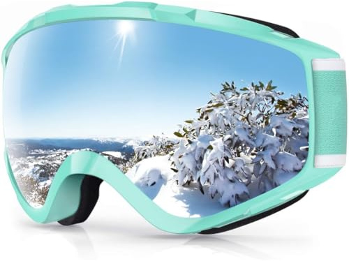Findway Skibrille, Snowboard Brille für Brillenträger Herren Damen Erwachsene Jugendliche OTG UV-Schutz Kompatibler Helm Anti Fog Skibrillen Sphärisch Verspiegelt