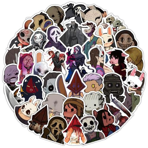 Dead Daylight Aufkleber, 50 Pcs Figur Vinyl Wasserdichte Stickers Für Party, Wasserflasche Scrapbook Laptop Skateboard Computer Für Teens Studenten (50PCS-1)