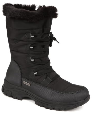 Water Resistant Wide Fit Reflective Weather Boots - Black Size 6