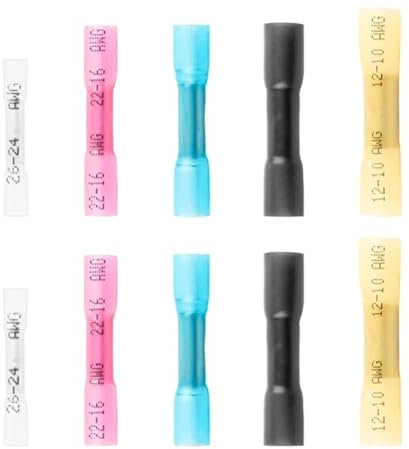 Kioball Kit de Terminales de Crimpado A Termorretráctiles, Manguito de Sellado de Soldadura A Prueba de Agua, Conectores de Cables Eléctricos, Empalmes de Cables para Automóviles