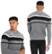 BRAVE SOUL Mens Cable Knit Jumper Knitted Round Neck Cotton Jumper Casual Top Pullover Crew Neck Sweater Grey and Black Black Grey S