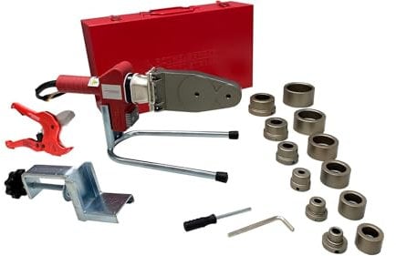 ROTHENBERGER Industrial Muffenschweißgerät (20 mm, 25 mm, 32 mm, 40 mm, 50 mm, 63 mm) im Koffer | Digitalanzeige +++ Kunststoff-Rohrschere Ø 42 mm | Schweißgerät für Rohre, Muffen und Formstücke