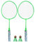 Agwuoetr Badminton SchläGer für Kinder,FederbäLle SchläGer Sports Set mit 2 BäLlen für Kinder Spieler Drinnen Draussen Sport GrüN