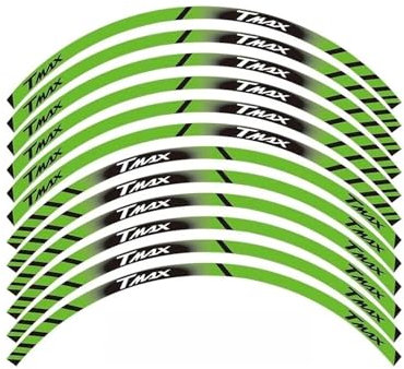 Adesivo Ruota Moto Decalcomanie Riflettenti Decorative Adatte Per Adesivi Per Cerchi T MAX(Green)