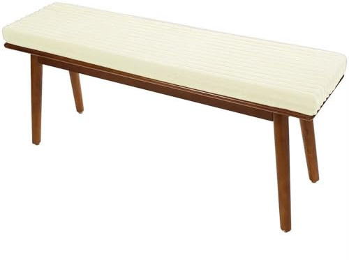 Bankauflage 160×35 CM, 5CM Dicke Cord Bankkissen, Waschbare Sitzauflage Sitzkissen Bank, Stuhlkissen Bankpolster, Gartenbank Auflage Outdoor, Sitzpolster Bankpolster für Küche Esszimmer, Weiß