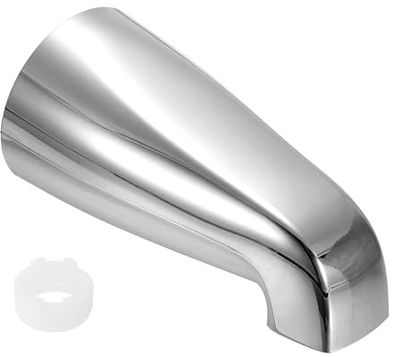 sourcing map 1Pack Universal Bath Tub Spout, Zinc Alloy Bath Spout Bathtub Faucet with Adapter for 1/2 Inch Water Tub for Bathroom Kitchen, Silver