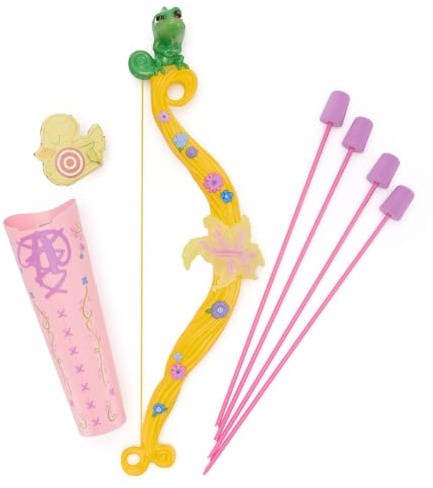Disney Store Official Rapunzel Light-Up Bow and Arrow Set for Kids - Includes Bow, Quiver, 4 Foam Tipped Toy Arrows, 3 Targets - Inspired by Tangled - Pretend Play & Halloween Costumes for Girls