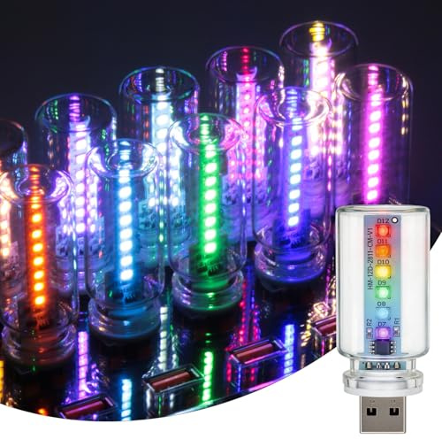 Retro Autolampen, mit Touch und dimmbar, 7 Farben, Auto USB Nachtlicht | Plug-in USB Led Innenbeleuchtung, Tragbare Mini LED Innenleuchten für Auto, Schlafzimmer, Wohnzimmer, Flur, Party