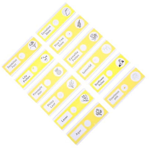 MAGICLULU 12pcs Prepared Microscope Slides, Plant Specimens on Abs Plastic, Biological Sample Slides for Science Education and Student Biology Experiments