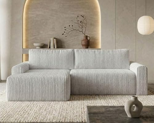 Dekori Möbel Ecksofa Milo SMALL mit Schlaffunktion und Bettkasten, rechte Ecke (TILIA 86, linkshänder)