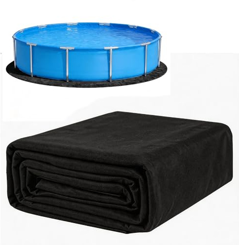 Afenau 4M Poolunterlage Rund, Pool Bodenschutzmatte, UV-Stabil & Reißfest Pool Unterlage Outdoor, Zuschneidbare Pool Bodenplane, Faltbarer Schwimmbecken Matte, Unterlage Pool für den Außenbereich