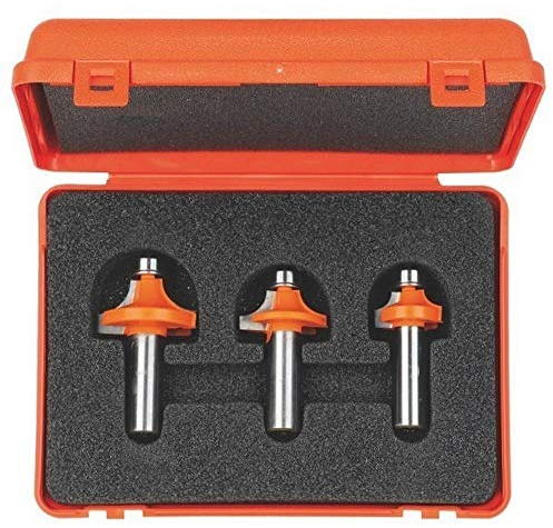 CMT 838.501.11 3-Piece Roundover Bit Set, 1/2-Inch Shank, Carbide-Tipped