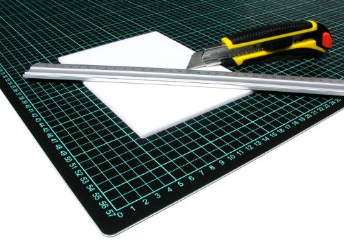 Selbstheilende Schneidematten 600mm x 450mm, grün/schwarz, mit Raster, für Werkstatt, Büro, Schule, Haushalt, Nähen