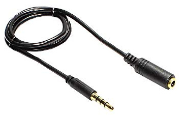 Klinkenverlängerung 3,5mm, Stecker an Buchse (4polig), schwarz, 5m, Good Connections®