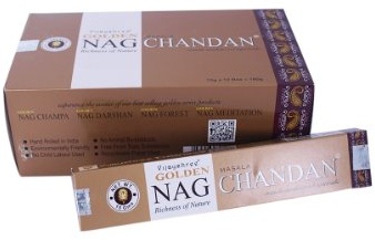 Golden Nag Chandan Räucherstäbchen Großpackung 12 x 15 g