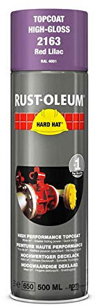 RUST-OLEUM 2163 Hard Hat Topcoat Ral-Colours, The Nr. 1 Industrial Paint Aerosol. Go Further, Work Faster, Last Longer!, Red lilac-RAL 4001