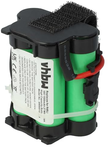 vhbw Battery compatible with Flymo 1200R Robotic Lawnmower (1500mAh, 18V, Li-Ion)