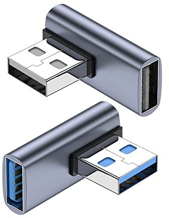 Chenyang - Adattatore di prolunga USB 3.0 da maschio a femmina, 10 Gbps, angolo di 90 gradi, basso profilo