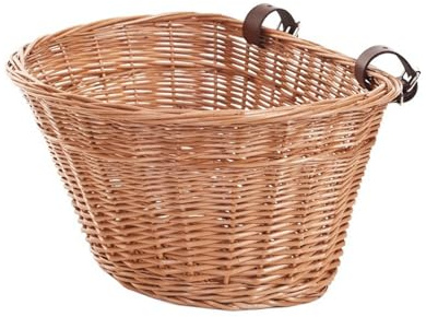 e-wicker24 Fahrradkorb aus Weide geflochten, groß für Lenker, Retro