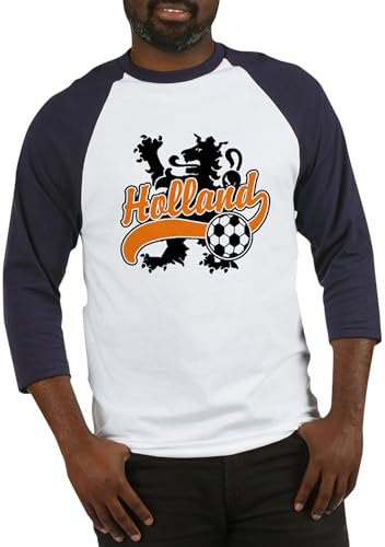 CafePress Holland Soccer Baseball Jersey Cotton Baseball Jersey, 3/4 Raglan Sleeve Shirt Blue/White