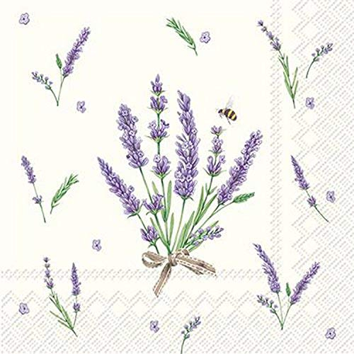 Boston International C728460 Cocktail-Servietten, 3-lagig, aus Papier, 20 Stück, Strauß von Lavendel
