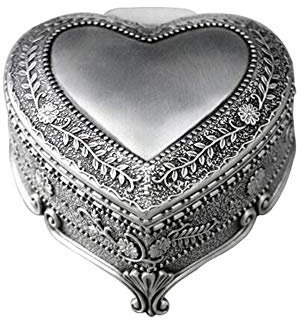 cuzit Metall Herz Musik Box Antik Vintage Flower Relief Mini Spieluhr für Home Decor, Büro Dekor, Geburtstag Geschenk, Hochzeitstag Geschenk