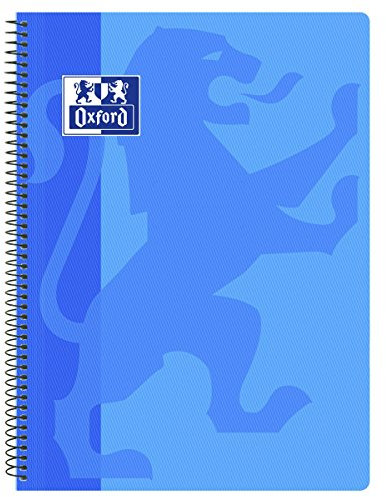 Oxford Classic Cahier à spirale avec couverture en plastique Bleu turquoise 4 x 4