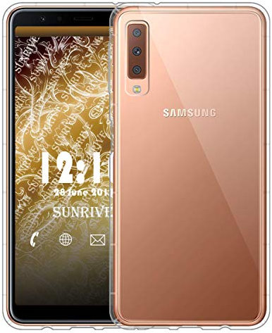 Sunrive Für Samsung Galaxy A7 (2018) Hülle Silikon, Transparent Handyhülle Luftkissen Schutzhülle Etui Case für Samsung Galaxy A7 (2018) A750(TPU Kein Bild)+Gratis Universal Eingabestift