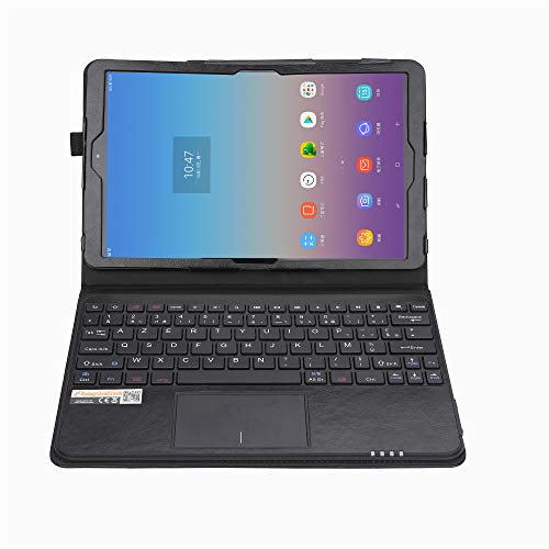 MQ pour Galaxy Tab A 10.5 - Etui avec clavier français (AZERTY) pour Samsung Galaxy Tab A 10.5 LTE SM-T595, Galaxy Tab A WiFi SM-T590 | Housse avec clavier bluetooth, touchpad (pavé tactile) intégré